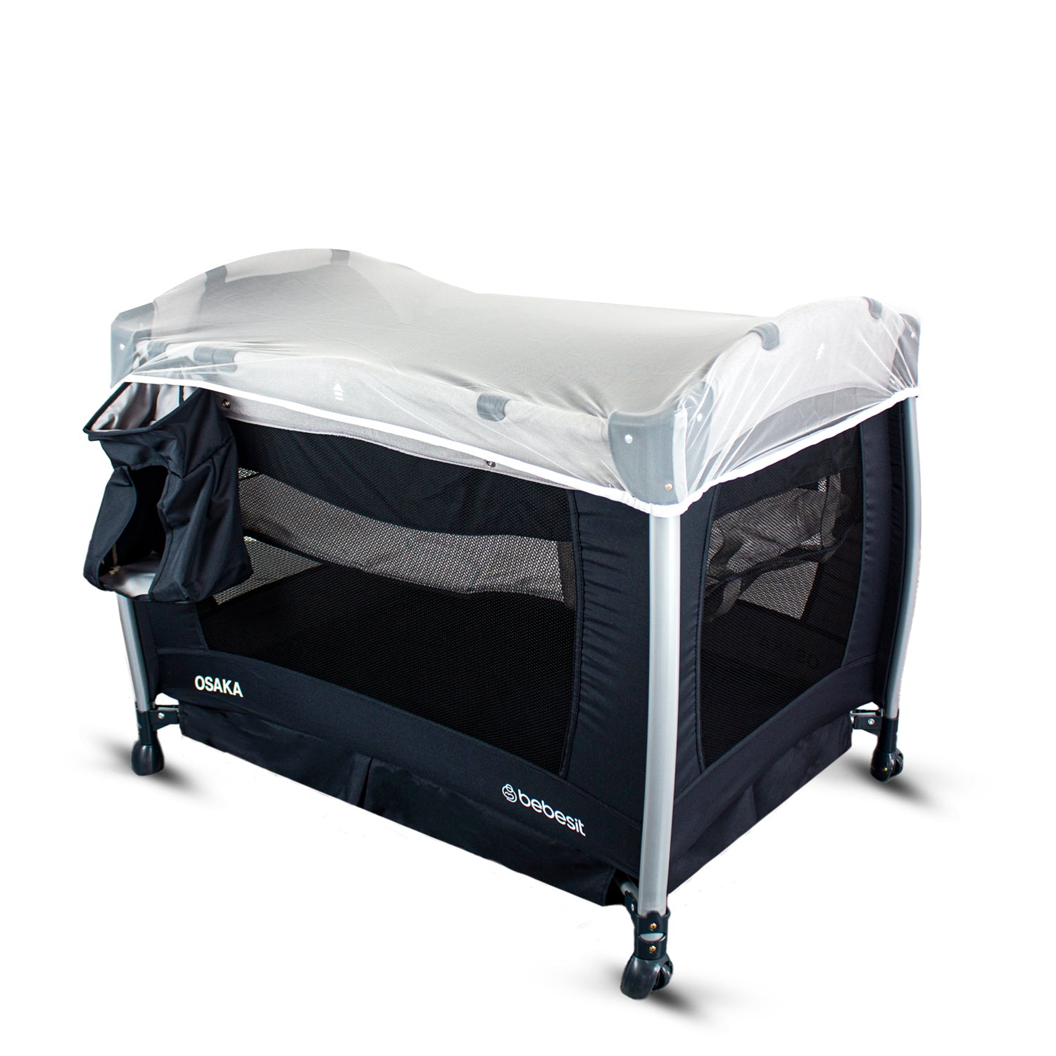 Cuna Corral Pack and Play Osaka Gris Con Moises Bebesit