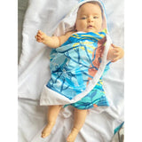 Toalla de Recién Nacido con Capota Bajo el Mar