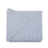 Cobija de Cintas Blanco con Cinta Azul para Recién Nacido