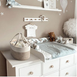 Canasta Organizadora de Pañales Beige