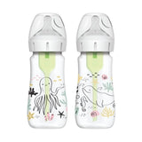 Set de Teteros Dr. Brown's Options Decorados Boca Ancha 9oz x 2 Unidades