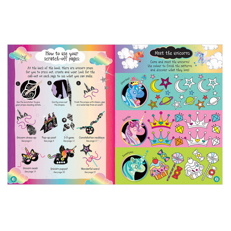 Libro Scratch and Sparkle: Unicorns Activity Book