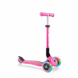 Patineta Junior Luces Led Rosada Flores Globber