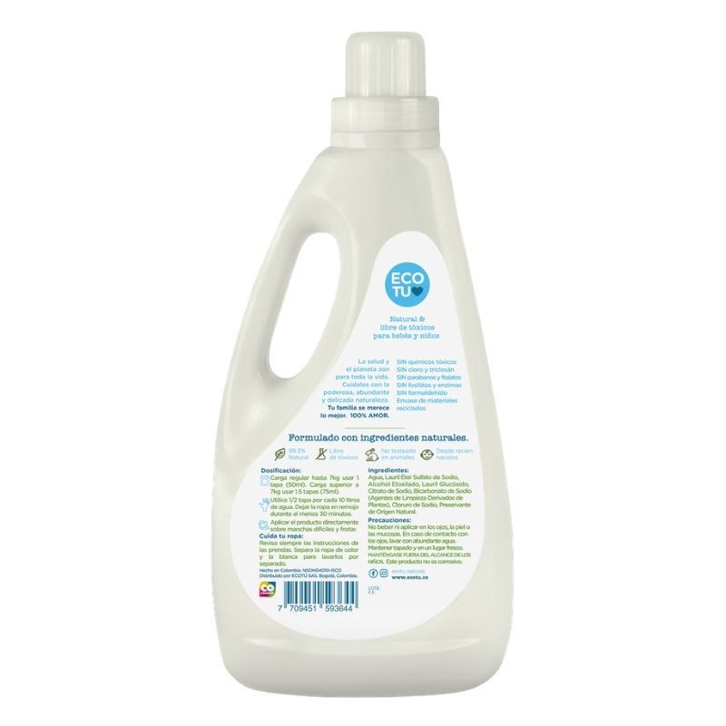 Detergente Ecológico Ropa Bebés 2 Litros EcoTU –