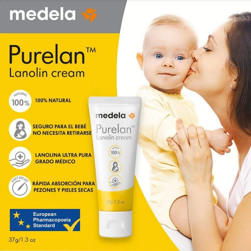 Medela Crema de pezón de lanolina para lactancia materna, 100% natural de  un solo ingrediente, nuevo Purelan, 1.3 onzas : Precio Guatemala