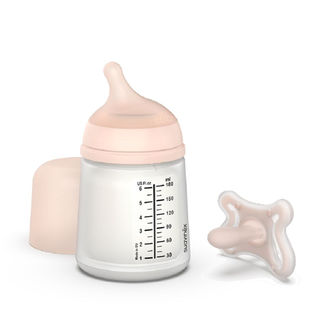 Biberón de silicona para lactancia materna, pezón anticólico de flujo lento  de 8 onzas, biberón para lactancia materna, recién nacido, mes nuevo