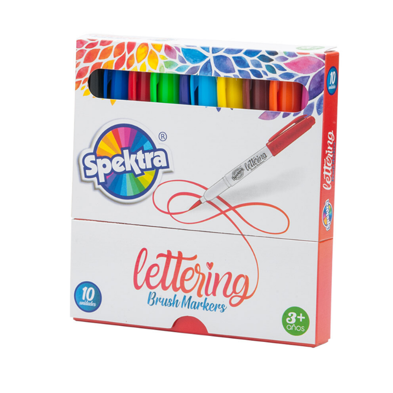 Marcadores Lettering Brush  Caja x 10 Spektra