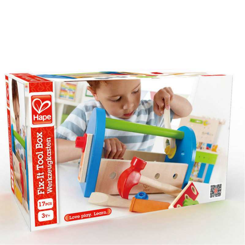  Caja de herramientas Hape de madera del niño y juego de  accesorios : Juguetes y Juegos